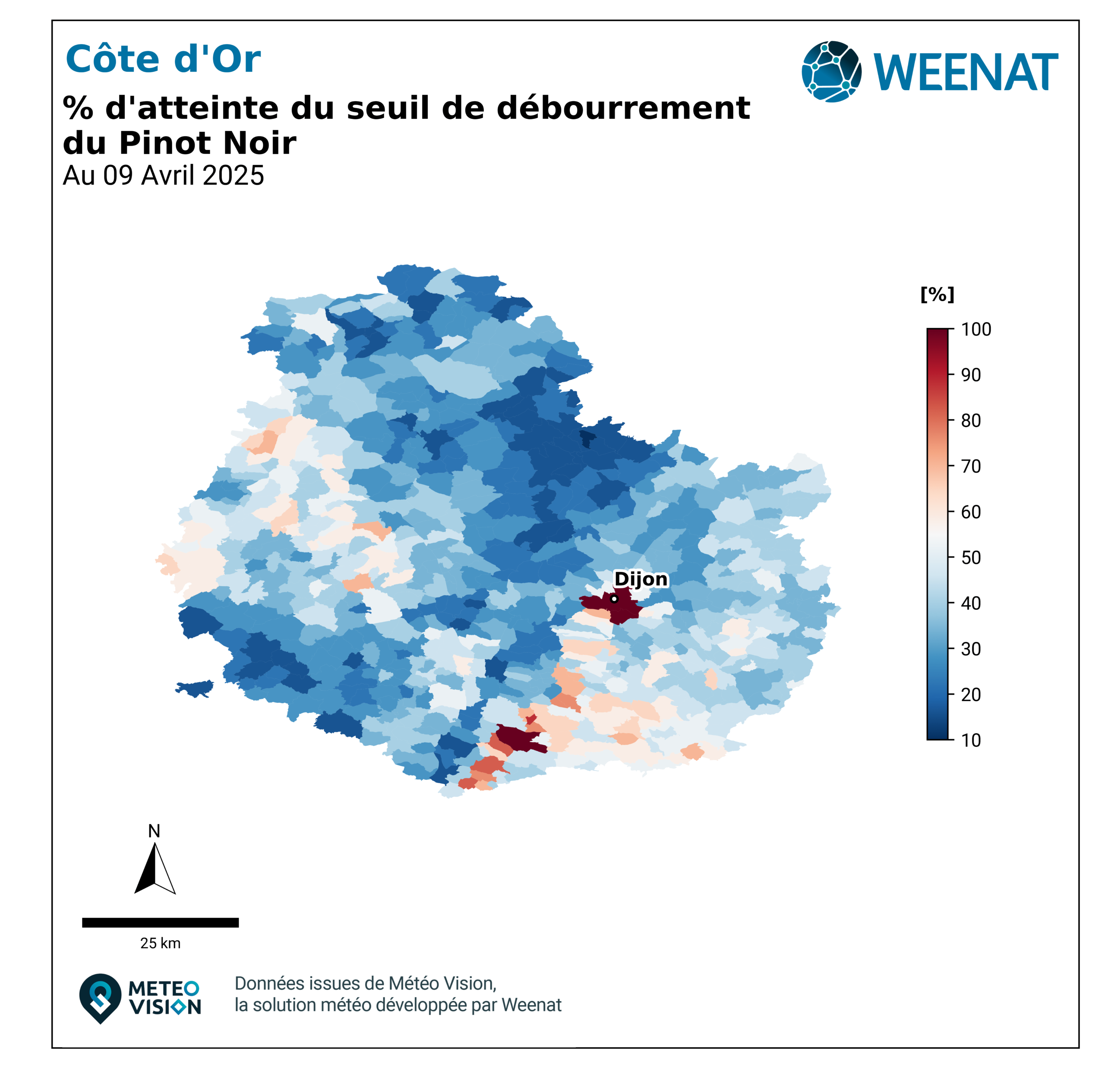 carte_dept21_25_v2 Somme thermique avril 2025 côte d'or pinot noir