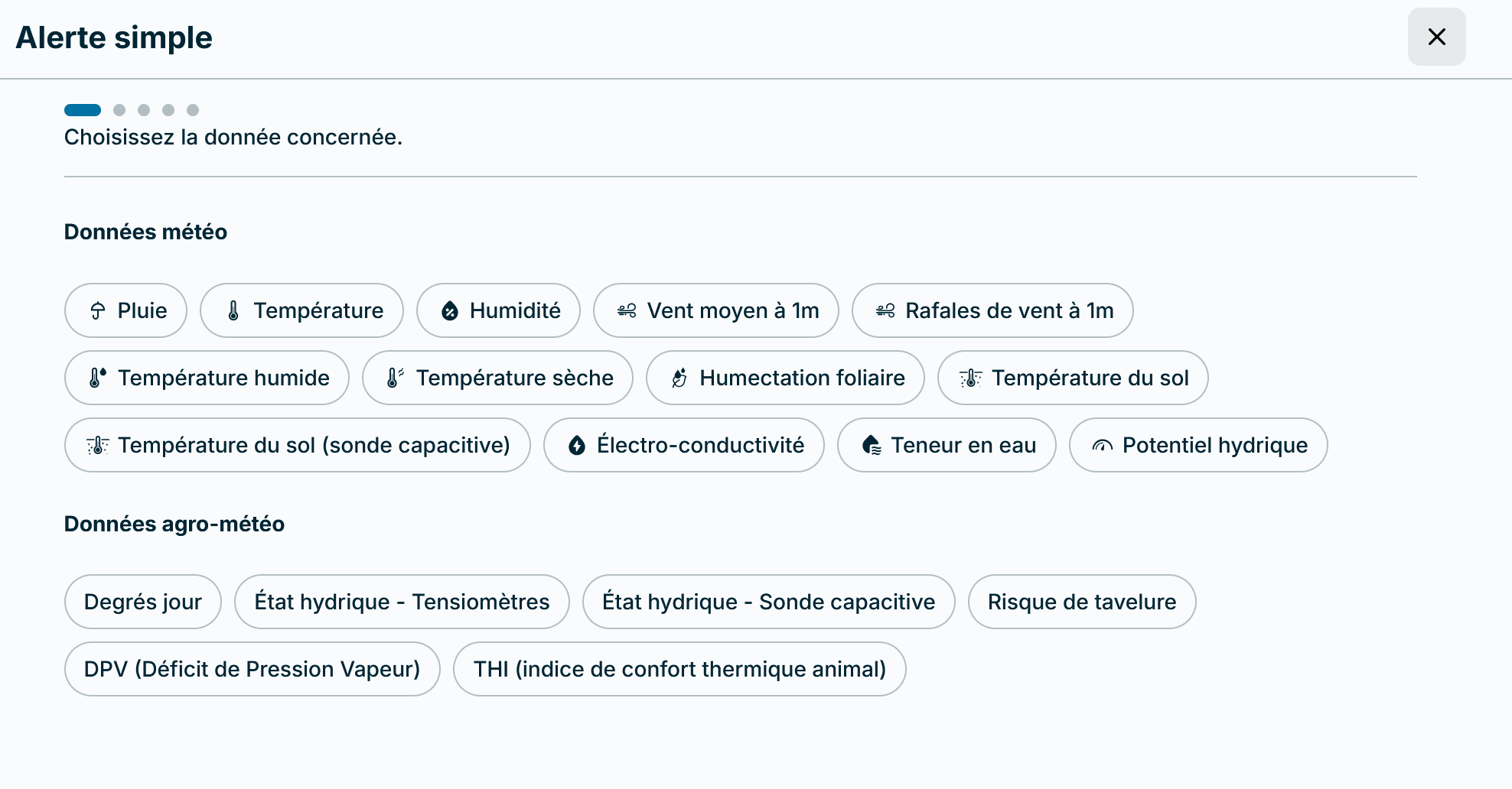 Alerte simple stress thermique application weenat