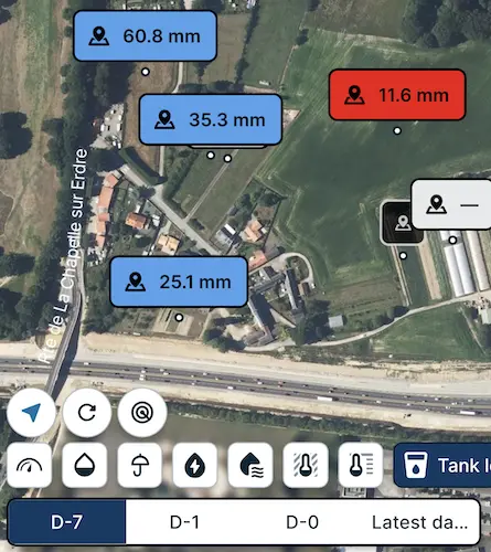 My farm, Weenat app, readily available water